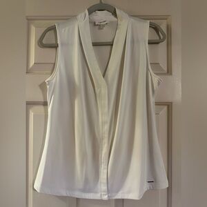 Calvin Klein Cream Sleeveless Blouse